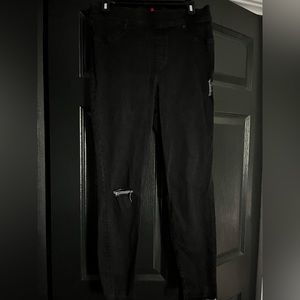 SPANX Distressed Black Jeans